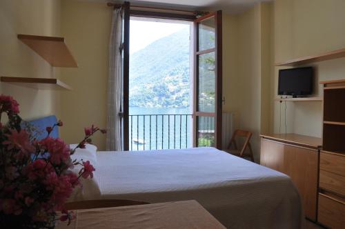 Katil atau katil-katil dalam bilik di Hotel Ristorante Vapore