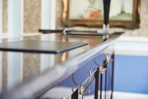 a pair of glasses sitting on top of a counter at Sedgebrook Hall in Northampton