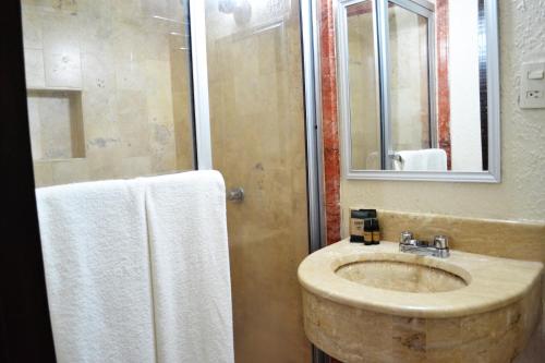 Koupelna v ubytování Hotel America Palacio