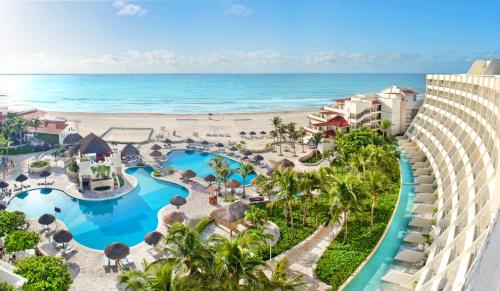 an aerial view of the resort and the beach at Grand Park Royal Cancun - All Inclusive in Cancún