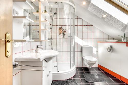 ビュルサーベルクにあるChalet Fischer by A-Appartmentsのバスルーム(洗面台、トイレ付)