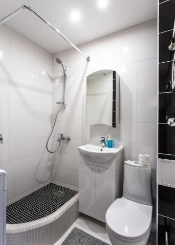 Apartamentai Domeva tesisinde bir banyo