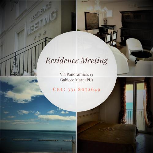 a collage of photos of a house with a sign for residence meeting at Residence Meeting in Gabicce Mare