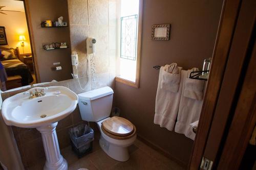 a bathroom with a toilet and a sink at Castle Valley Inn in Moab