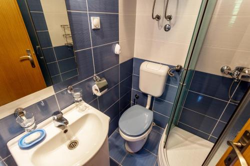 a bathroom with a toilet and a sink at Durakovic Apartments in Herceg-Novi