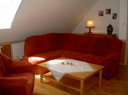 Χώρος καθιστικού στο Ferienwohnung Vieth