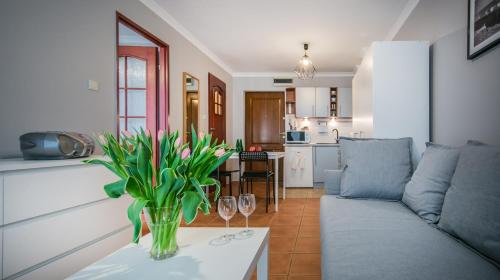 Dapur atau dapur kecil di Apartament w Centrum