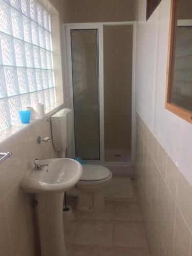 ein Bad mit einem WC und einem Waschbecken in der Unterkunft Sissi's B&B in Ponta do Sol