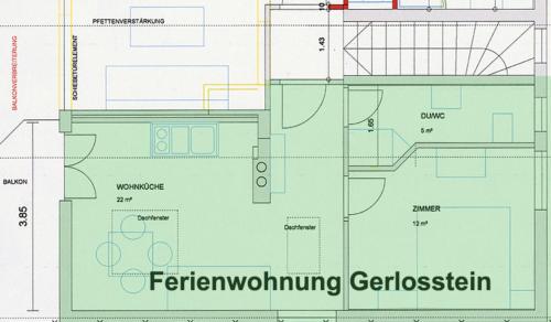 a floor plan of a building at Apart Huditz in Zell am Ziller