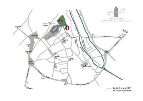 a map of the site of the proposed development at Hôtellerie Saint Yves in Chartres
