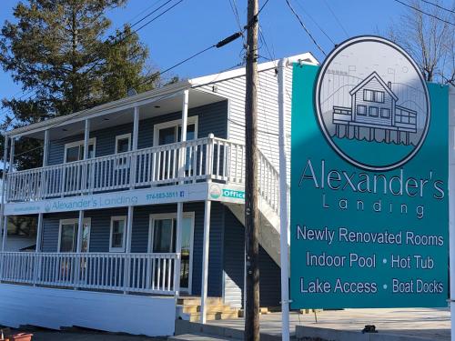 a house with a sign in front of it at Alexander's Landing in Monticello