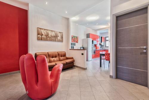 Ruang duduk di Vanchiglietta Colourful Apartment