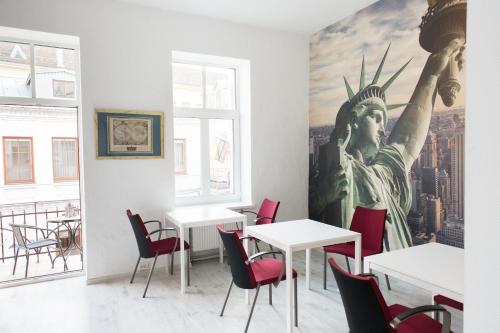 Χώρος καθιστικού στο Hostel Liberty