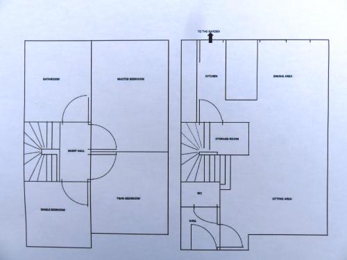 a drawing of a floor plan of a room at Holiday Home IRENE in Lilo