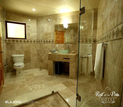 Koupelna v ubytování Hotel Real de La Peña