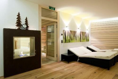 Кровать или кровати в номере Hotel Garni Panorama