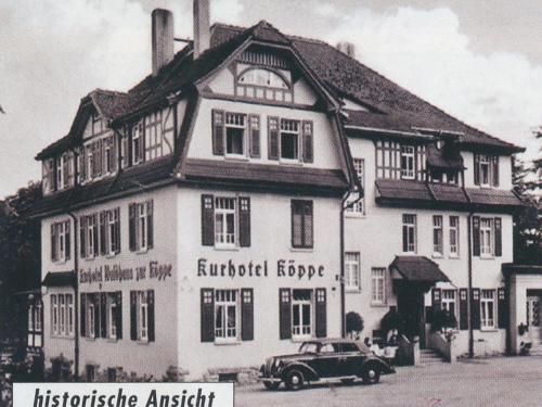 a building with a car parked in front of it at Hotel zur Köppe in Bad Klosterlausnitz