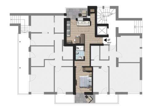 Půdorys ubytování Residence Magdalena