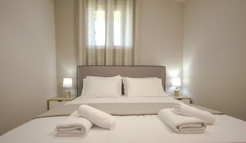 Katil atau katil-katil dalam bilik di Village Drapanias Apartments