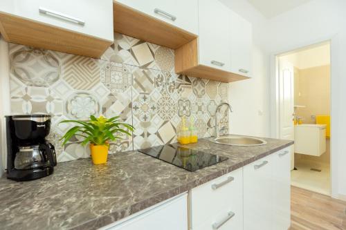 Kuchyň nebo kuchyňský kout v ubytování Holiday Apartments Dubrovnik