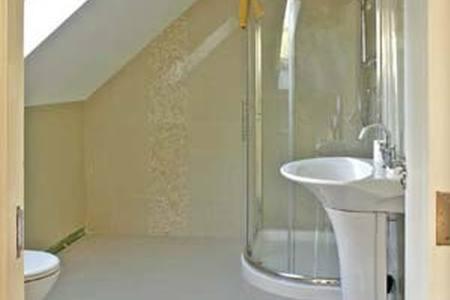 a bathroom with a shower and a sink and a toilet at Westport, Co. Mayo - Sleeps 10, Pool Table, ideal holiday base in Westport