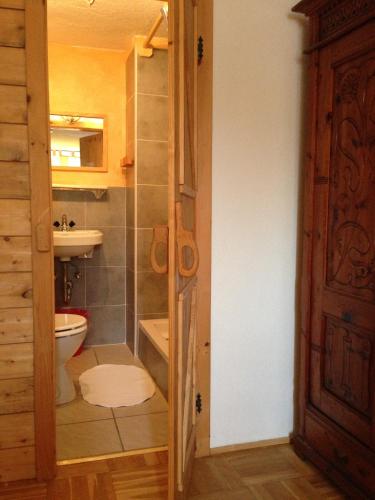 "0" Sterne Hotel Weisses Rössl in Leutasch/Tirolにあるバスルーム