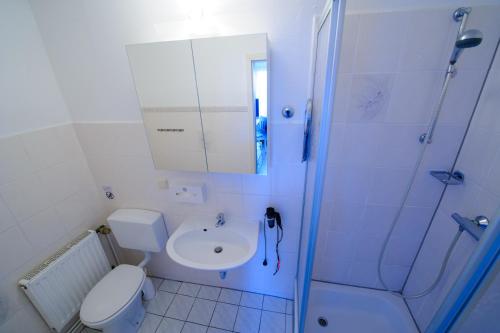 Bilik mandi di Hotel Forsthaus Sellin