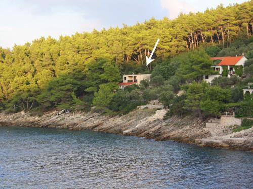 a house on a hill next to a body of water at Apartment Dijana-2 by Interhome in Prigradica