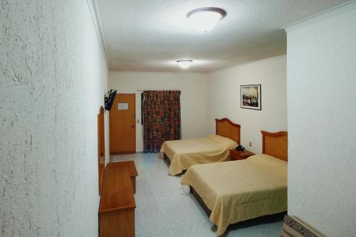Säng eller sängar i ett rum på HOTEL EL CONQUISTADOR MONARCA.