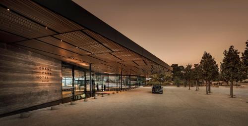 a car parked in front of a building at Grand Park Hotel Rovinj by Maistra Collection in Rovinj