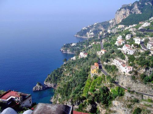 a view of the amalfi coast from above at Locazione Turistica Caleidoscopio in Amalfi