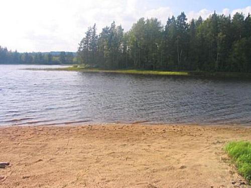 a large body of water with trees in the background at Holiday Home Honkaharju by Interhome in Petäjävesi