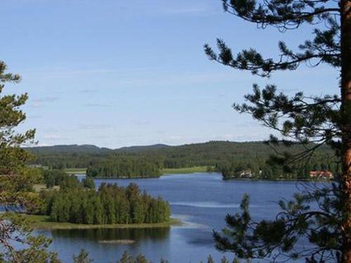 a view of a lake with trees in the distance at Holiday Home Riutankolo by Interhome in Lipinlahti