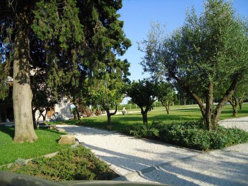 a park with trees and a sidewalk and grass at Agrituirsmo Masseria Campierti in Falciano del Massico