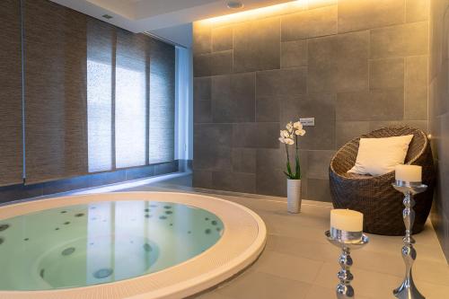 Koupelna v ubytování Hotel Abácie & Wellness