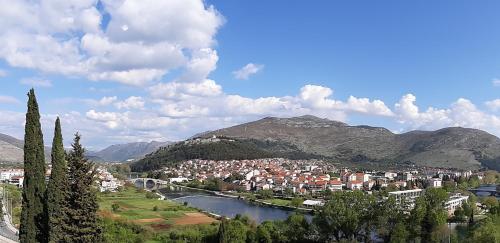 a view of a town with a river and a city at Nijona 1 in Trebinje