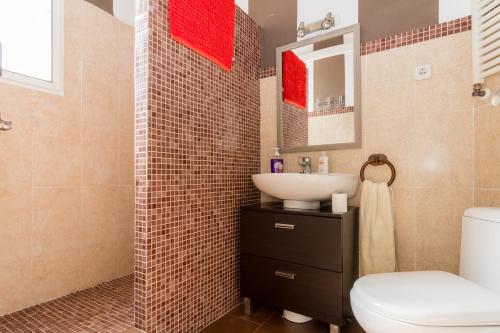 A bathroom at Big Flat at center of Valencia. WIFI