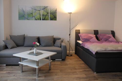 Χώρος καθιστικού στο Ferienwohnung unter den Schlössern bei Jena