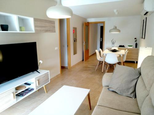 Televízia a/alebo spoločenská miestnosť v ubytovaní Mi Apartamento en el Delta del Ebro+