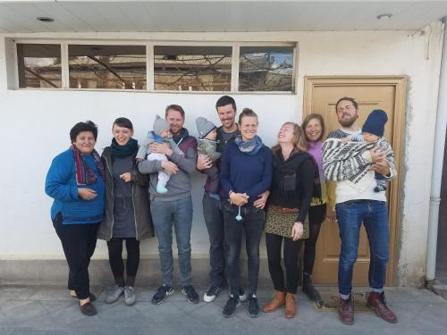 a group of people posing for a picture at Karine B&B in Yeghegnadzor