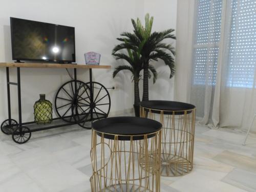 Televízia a/alebo spoločenská miestnosť v ubytovaní Apartamento la albariza.