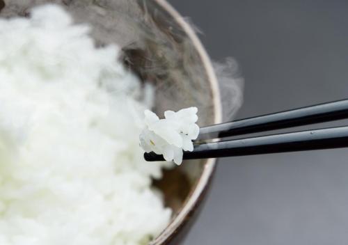 a pair of chopsticks holding a bowl of rice at Hotel Kamogawaso in Takekara
