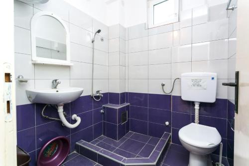 a bathroom with a toilet and a sink at Apartments Ozren in Soko Banja