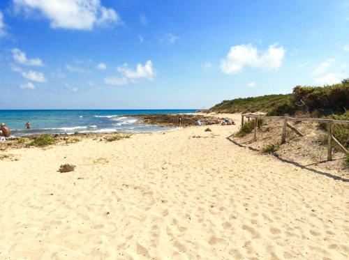 a sandy beach with the ocean in the background at Villa Le Palme in Rosa Marina