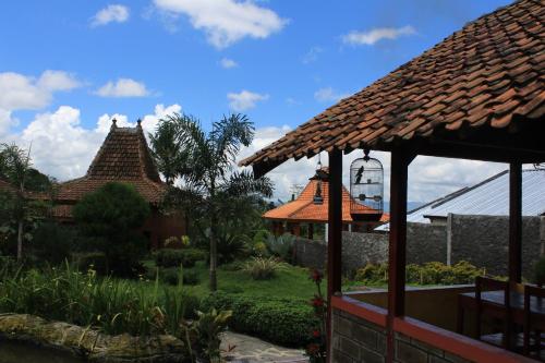 a view from the garden of a house at Villa Sindoro Village in Wonosobo