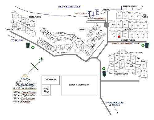 a map of the approximate location of a golf course at Unit 411A 1 Bd 1 Ba Condo Condo in Birchwood