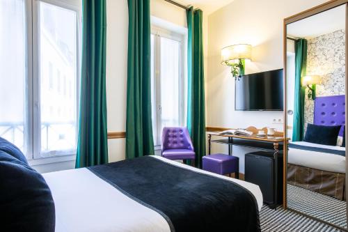 Katil atau katil-katil dalam bilik di Hôtel des Ducs D'Anjou