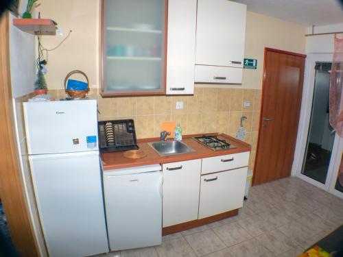 Η κουζίνα ή μικρή κουζίνα στο Apartments Plaža