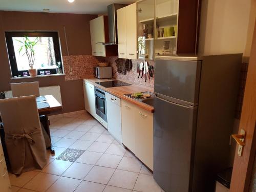 Dapur atau dapur kecil di Gästehaus Petra