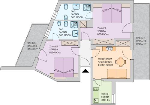 Půdorys ubytování Residence Scheidnerhof